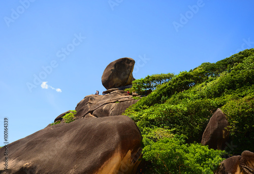 SIMILAN ISLANDS, THAILAND - MAY, 3: tourists relaxing on beautiful beach on Similan Islands on MAY 3, 2015 in Thailand 