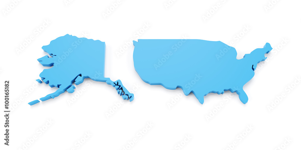 Fototapeta premium Map of USA with Alaska