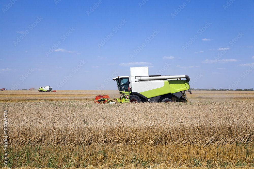 Harvester in the field Harvester in the field