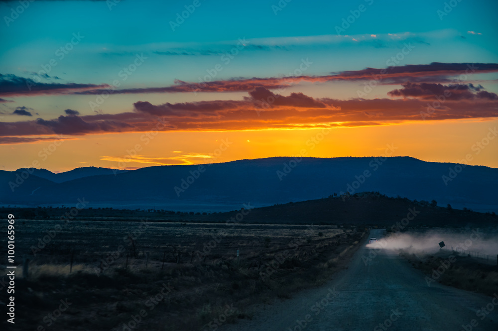 Outback South Australia beautiful orange sunset over the Flinders Ranges Outback South Australia beautiful orange sunset over the Flinders Ranges