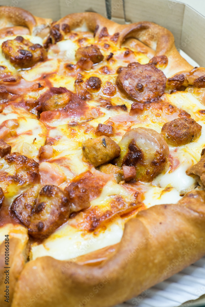 Close up tasty pizza Close up tasty pizza