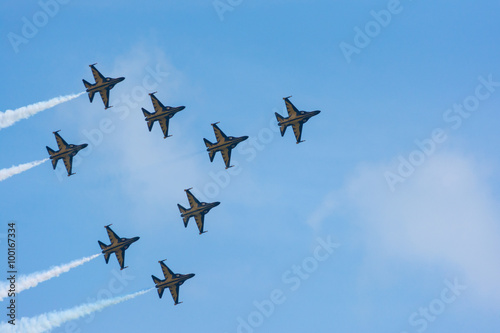 Formation Flying by the Korean Black Eagles Demonstration Team