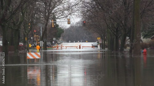 This is one of many flooded street due to the overflowing Des Plaines River after heavy rainfalls 2. photo