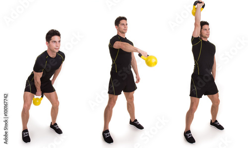 Kettle bell, Uni Swinging Snatch, Exercise © ifitos2013