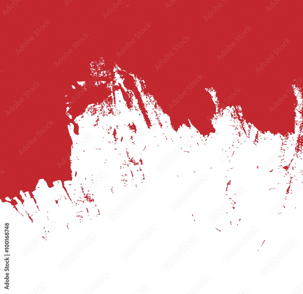 red brush stroke isolated on white background and texture, illustration