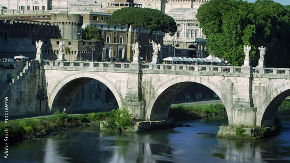Shot of the statue-adorned Ponte Sant'Angelo Shot of the statue-adorned Ponte Sant'Angelo