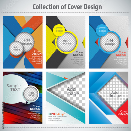 Collection of cover design, vector brochure, flyer template. Can be used as concept for your graphic design. Proportionally for A4 size