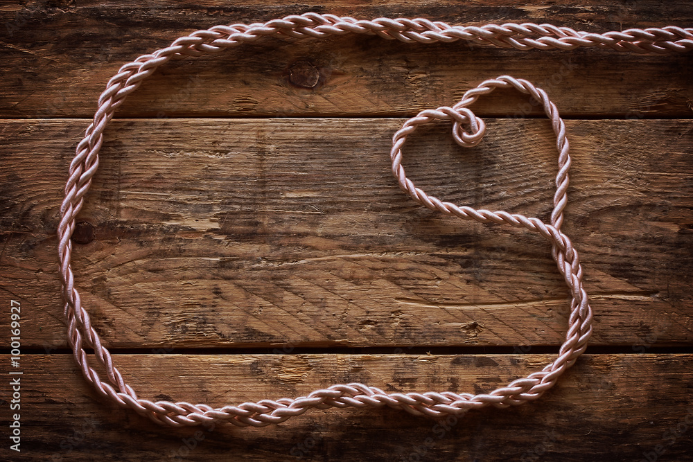 Valentine's day background with rope