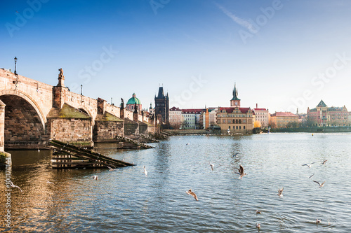 Charles Bridge on Vltava river in Prague, Czech Republic © smallredgirl