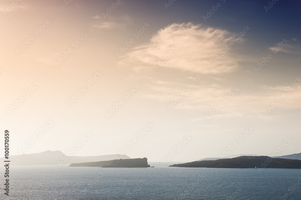 Beautiful landscape with sea view and islands