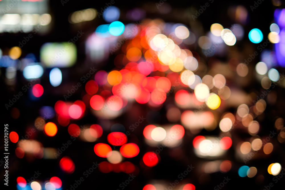 Abstract blur bokeh of traffic jam on road in the city Abstract blur bokeh of traffic jam on road in the city