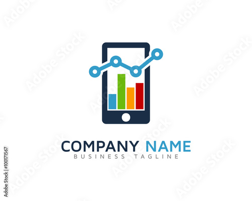 Mobile Stats Marketing Logo Design Template