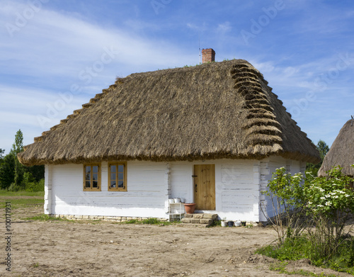 Wooden hut in the museum in Tokarnia near Kielce, Poland photo