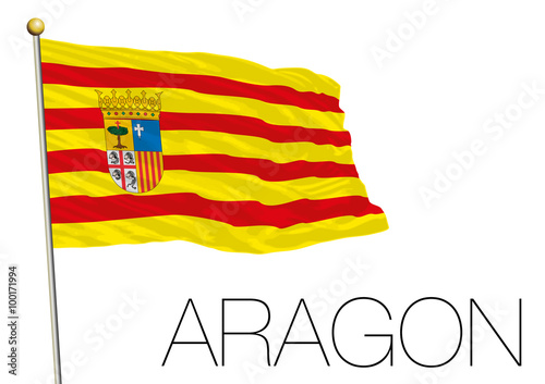 Aragon regional flag, autonomus community, spain