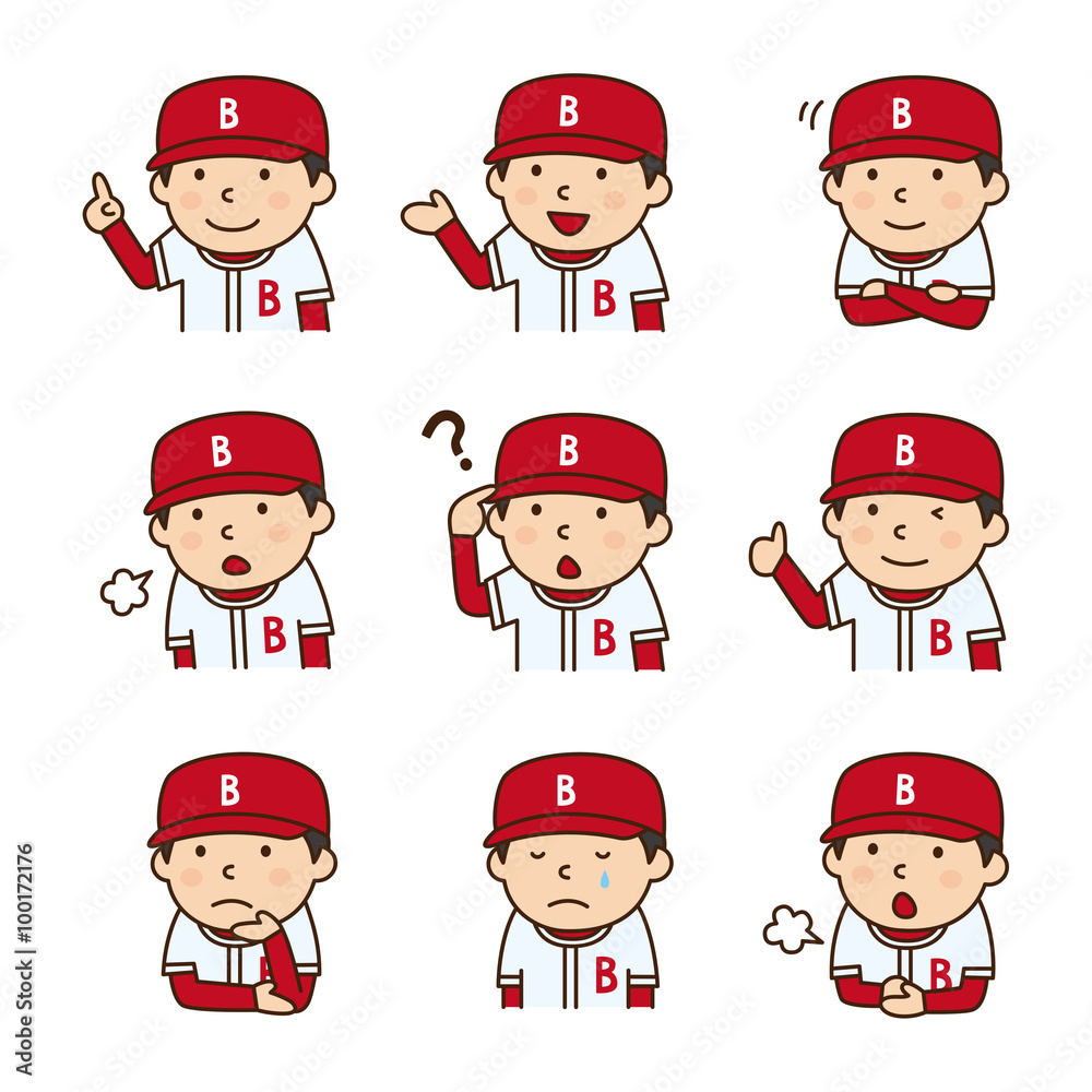 表情 野球選手 Stock イラスト Adobe Stock