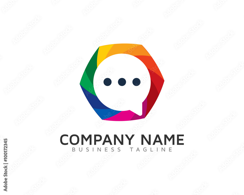 Colorful Talk Logo Design Template