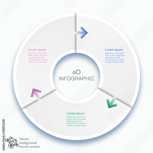 Infographics Vector Arrow Buttons, 3-Step Process