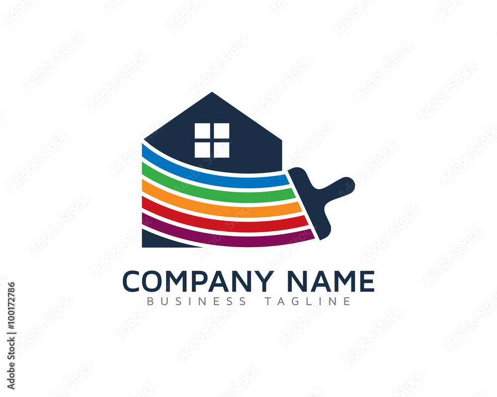 House Painting Renovation Logo Design Template