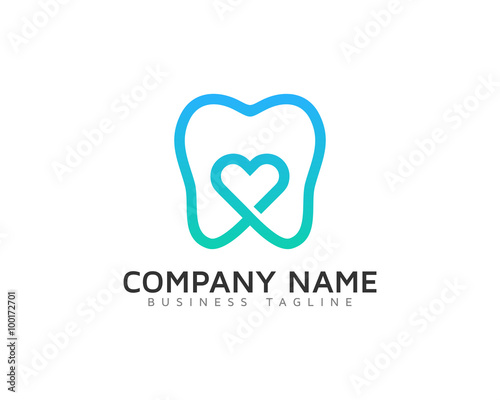 Dental Love Logo Design Template