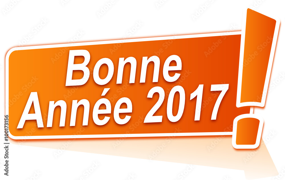 bonne année 2017 sur étiquette orange bonne année 2017 sur étiquette orange