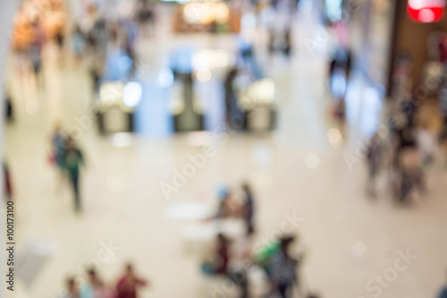 Blurred image of people walking at shopping mall  © Suwatchai
