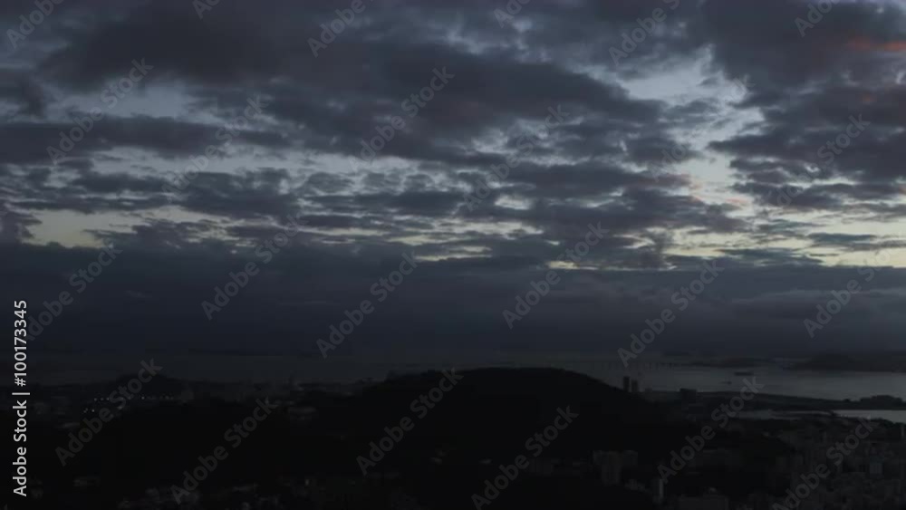 Panning, low light shot over Rio de Janeiro, Brazil Panning, low light shot over Rio de Janeiro, Brazil