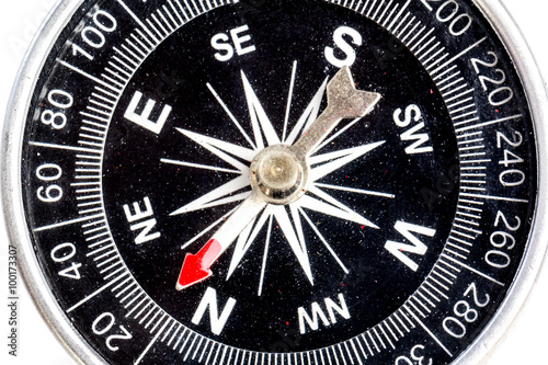 close up of compass