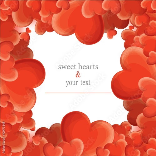 print with red hearts