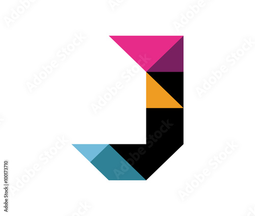 Free Download J Flip or fold logo alphabet for branding. vector - GFXLoad