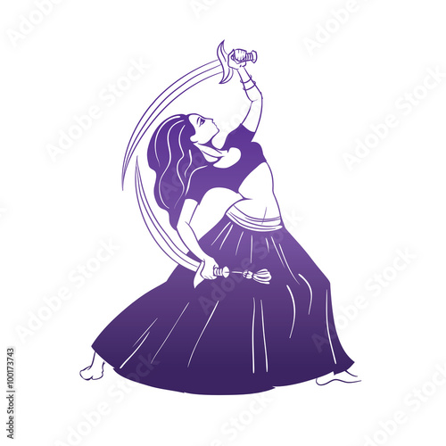 Dancing woman in expressive pose. flat silhouette