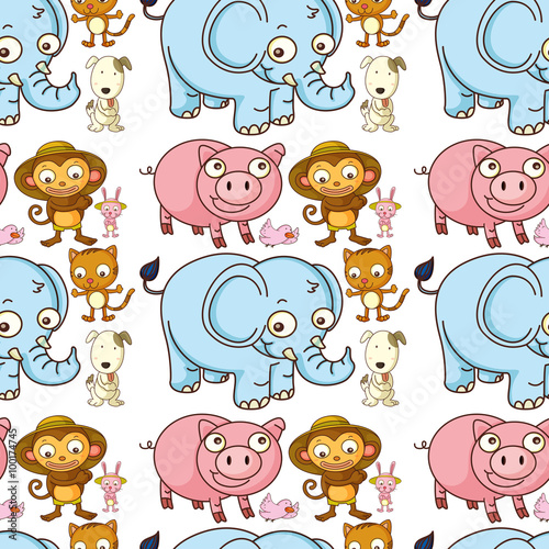 Seamless different kind of animals