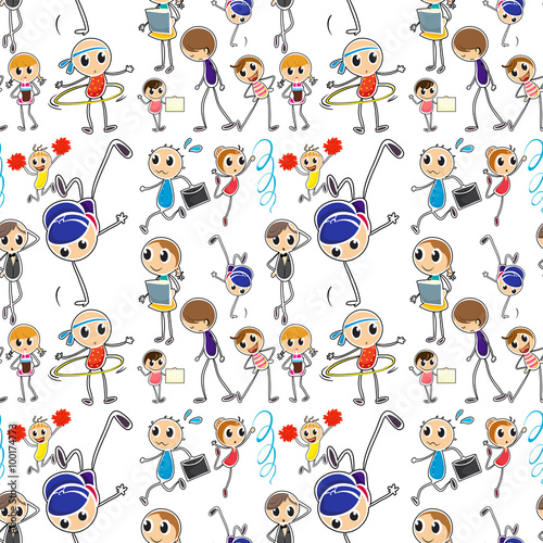 Seamless kids doing different activities