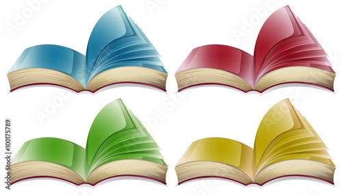 Books in four different colors