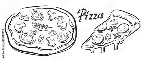 vector black pizza