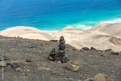 Cofete beach, view from Jandia peninsula, Fuerteventura, Canary Islands, Spain