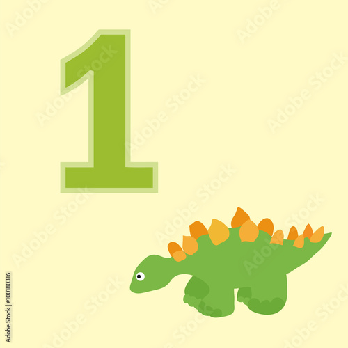 Number one. One dinosaur (Stegosaurus).