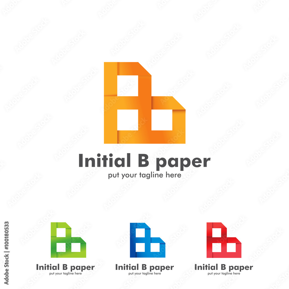 Initial B paper Logo icon Initial B paper Logo icon