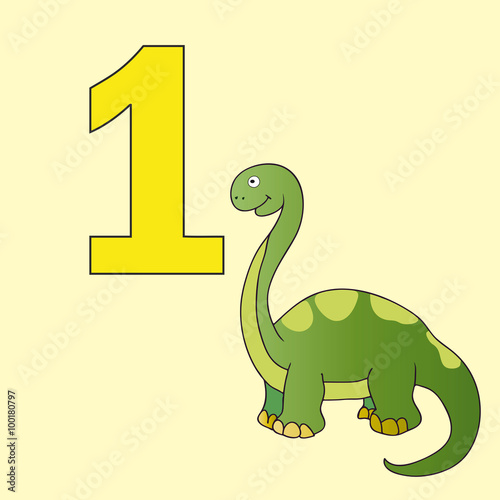 Number one. One dinosaur (Brachiosaurus).
