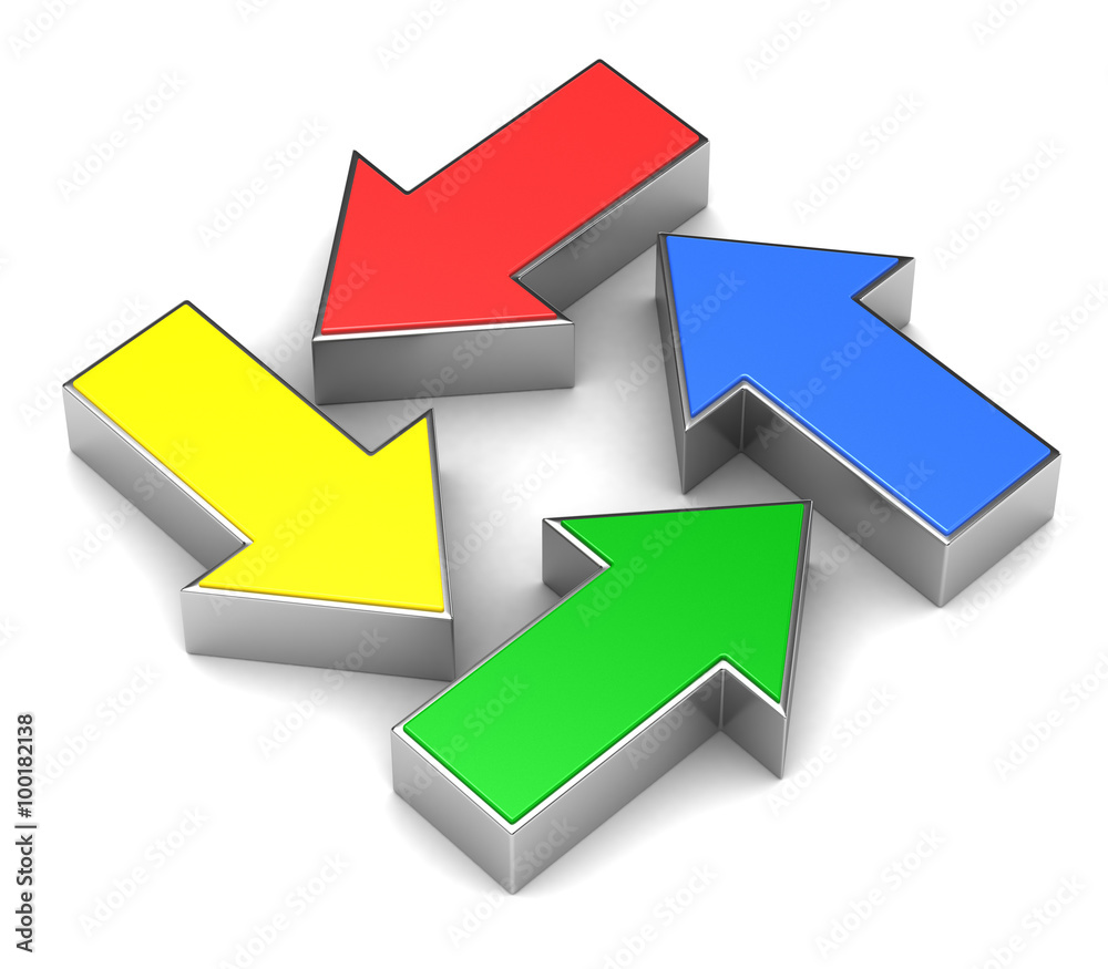 four arrows on white background