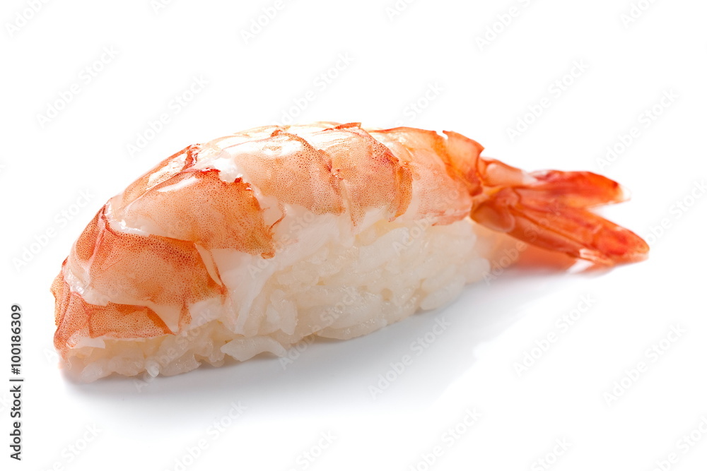 Sushi tiger shrimp isolated on white Sushi tiger shrimp isolated on white