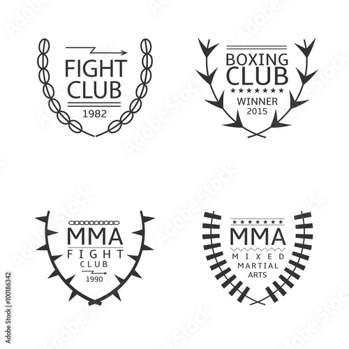 Fight club logo set