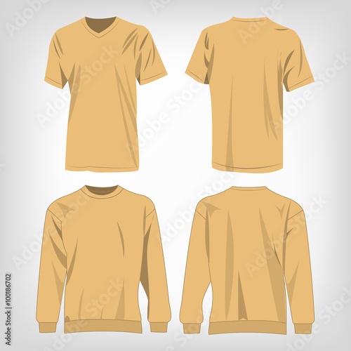 Sport light brown sweater and t-shirt isolated vector