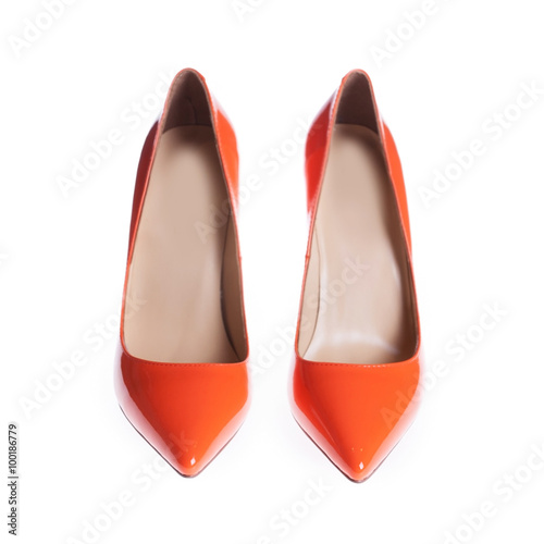 Female orange shoes