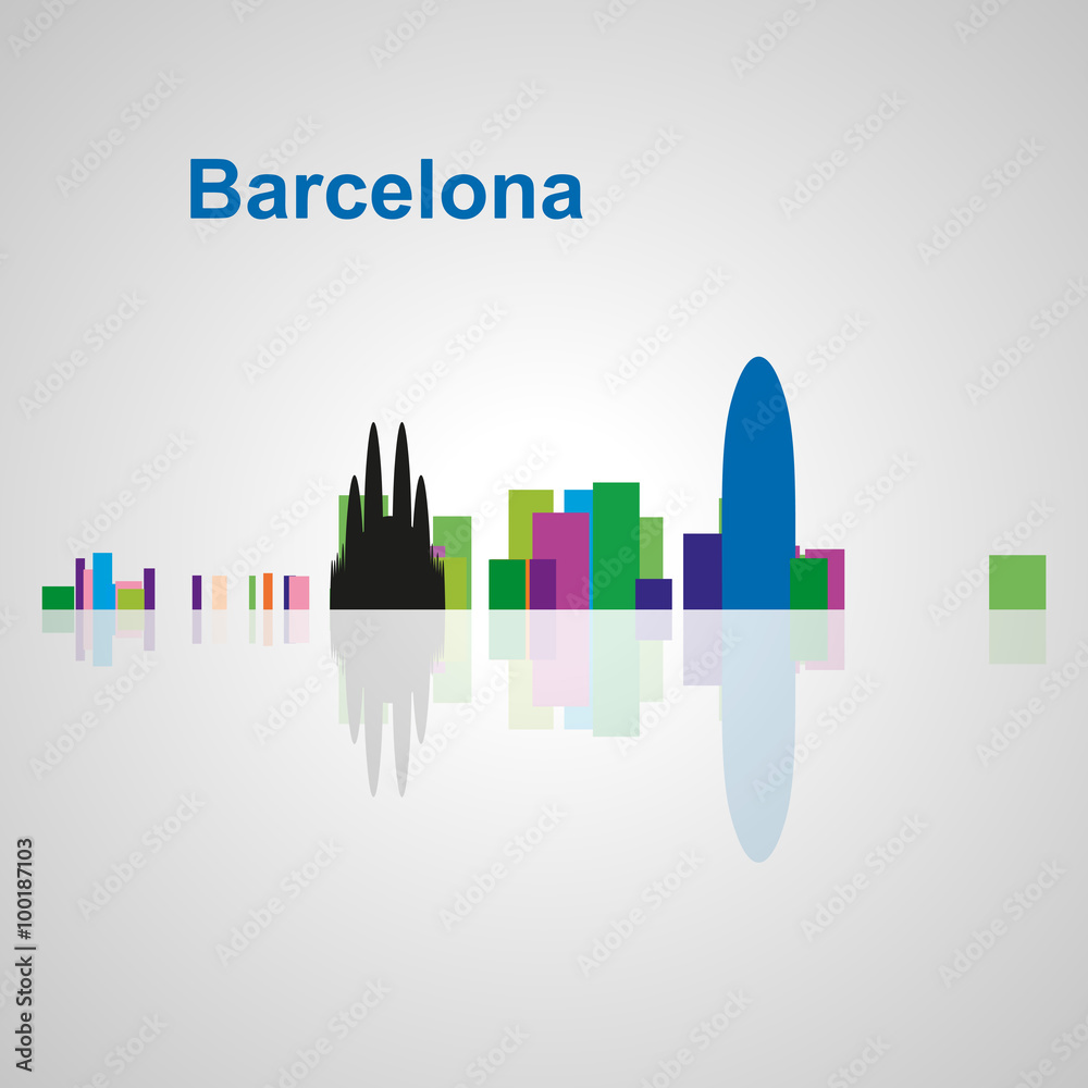 Barcelona skyline for your design