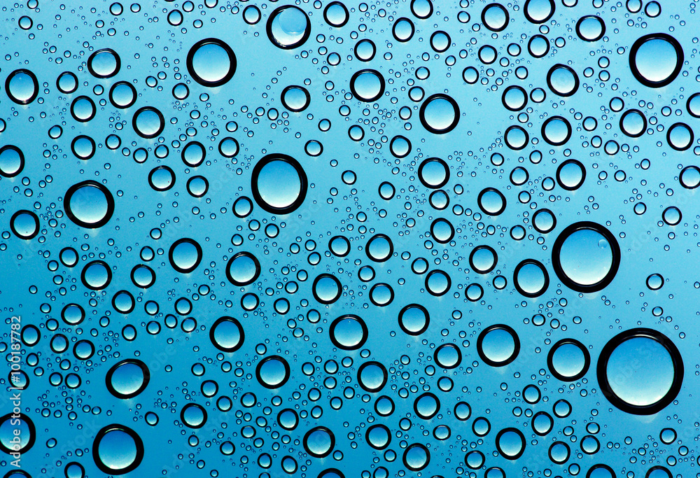  water drops on glass