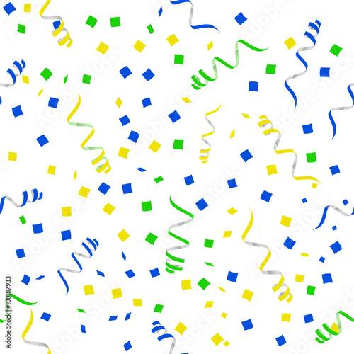Flat Party streamers seamless pattern. Vector