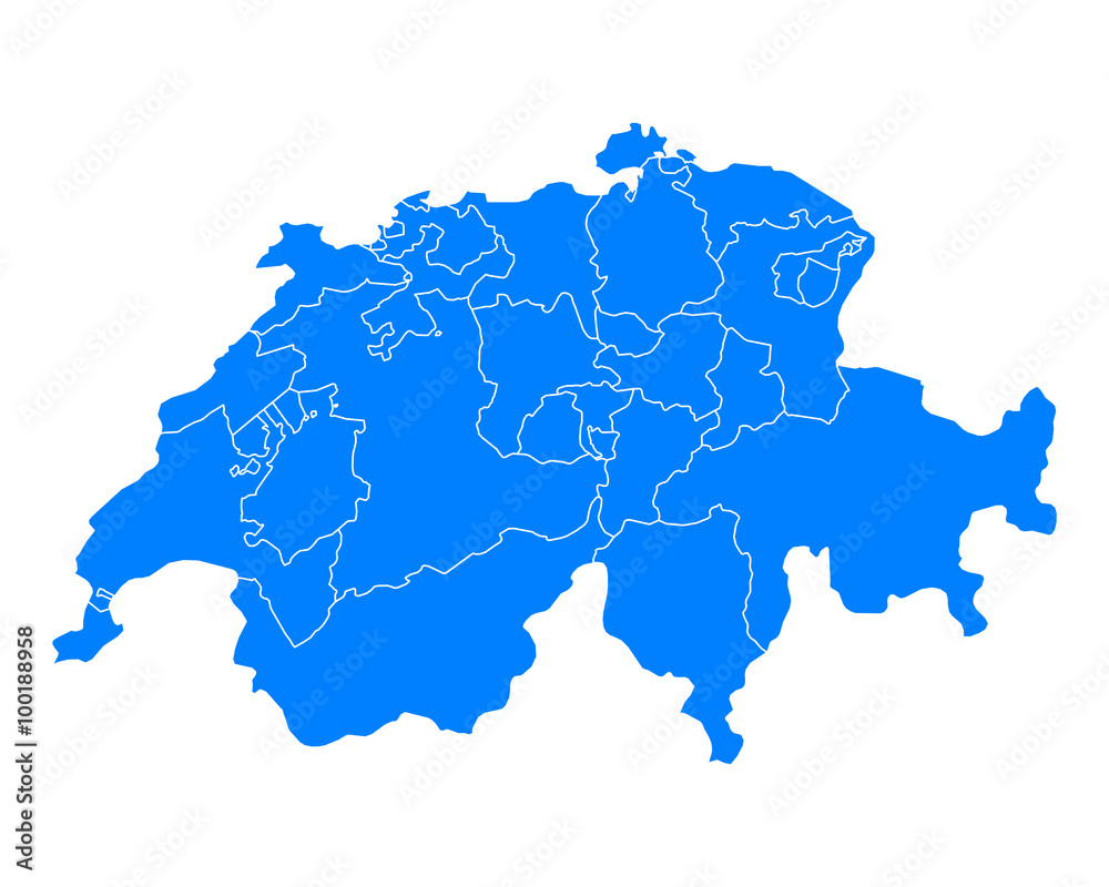 Obraz premium Karte der Schweiz