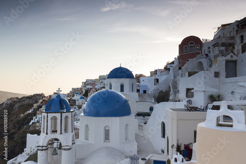  View of houses and picturesque in Santorini island, Aegean sea