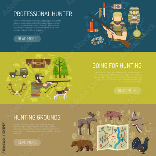 Hunting Horizontal Banners Collection