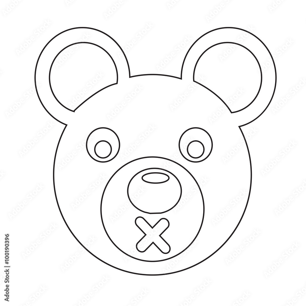 Fototapeta premium Bear Face emotion Icon Illustration sign design